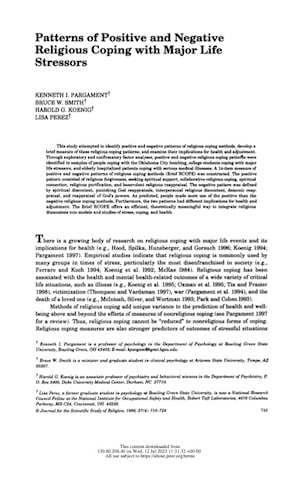 Patterns of Positive and Negative Religious Coping with Major Life Stressors